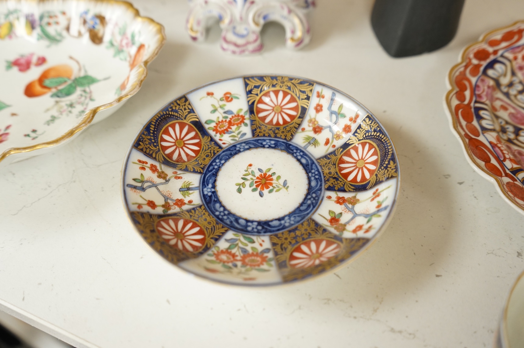 18th century and later ceramics to include first period Worcester, a Doulton ‘Peace’ figurine, Toby jug, etc